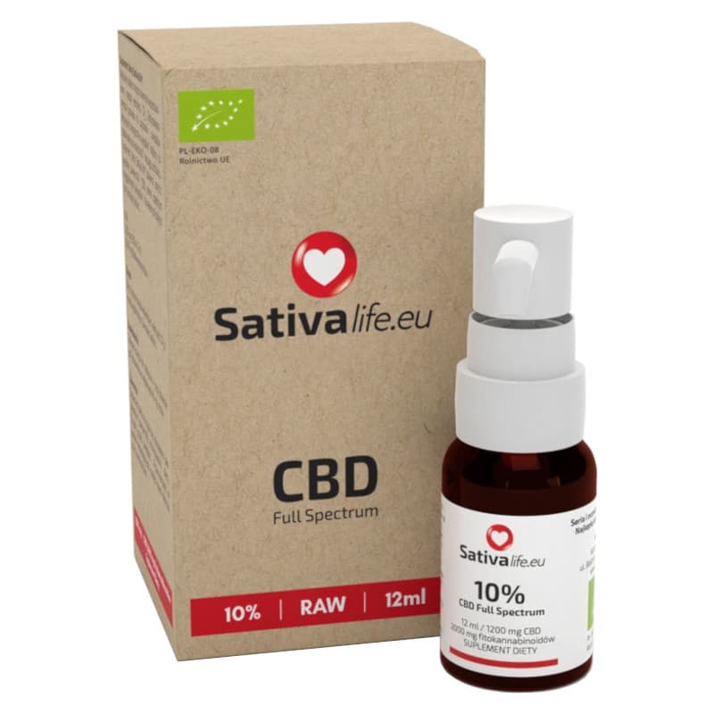 Olejek CBD 10% Sativa Life - Naturalny olejek z konopi siewnych - 12 ml