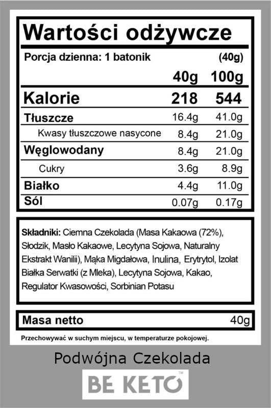 Keto Baton BeKeto - Idealny na szybką energiczną przekąskę - Różne smaki 40 g (Smak: orzechowy)