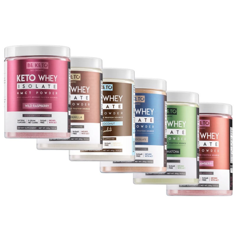 Keto Izolat Białka z olejem MCT BeKeto 300 g - Różne smaki (Smak: dzika-malina)