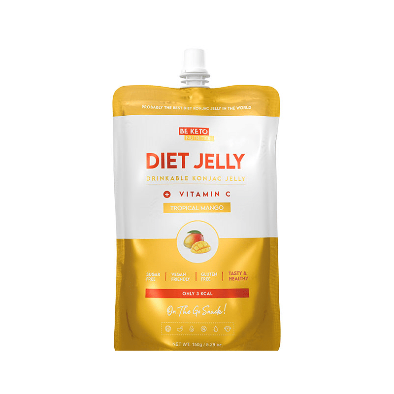 Galaretka Dietetyczna Konjac BeKeto - W czterech różnych smakach - 150 g (Smak: swieza-truskawka)