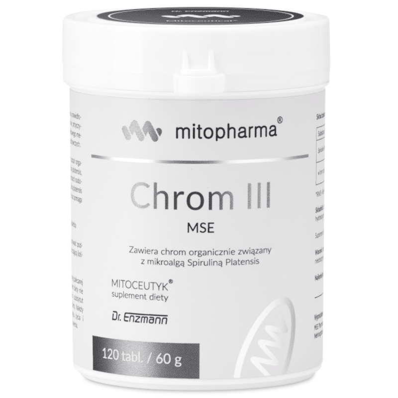 Chrom III MSE Mitopharma -  Naturalne wsparcie dla metabolizmu glukozy i energii - 120 tabletek