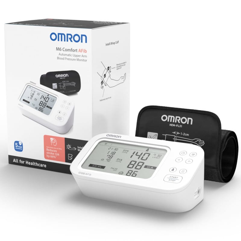 Ciśnieniomierz naramienny Omron M6 Comfort AFib z mankietem Intelli Wrap + dzienniczek