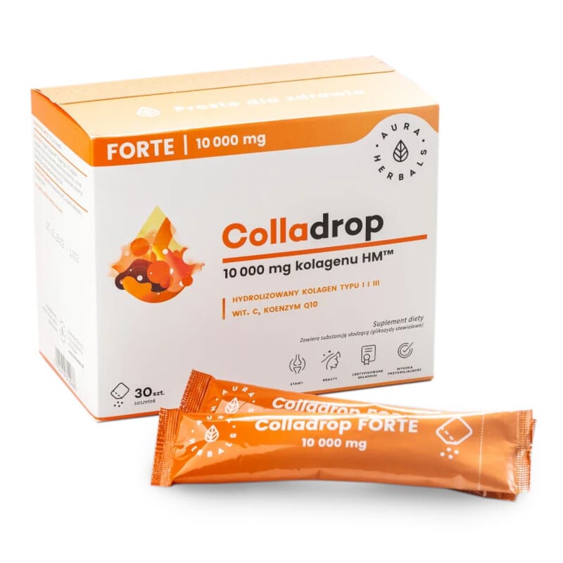 Colladrop FORTE Kolagen morski 10 000 mg Aura Herbals - 30 saszetek