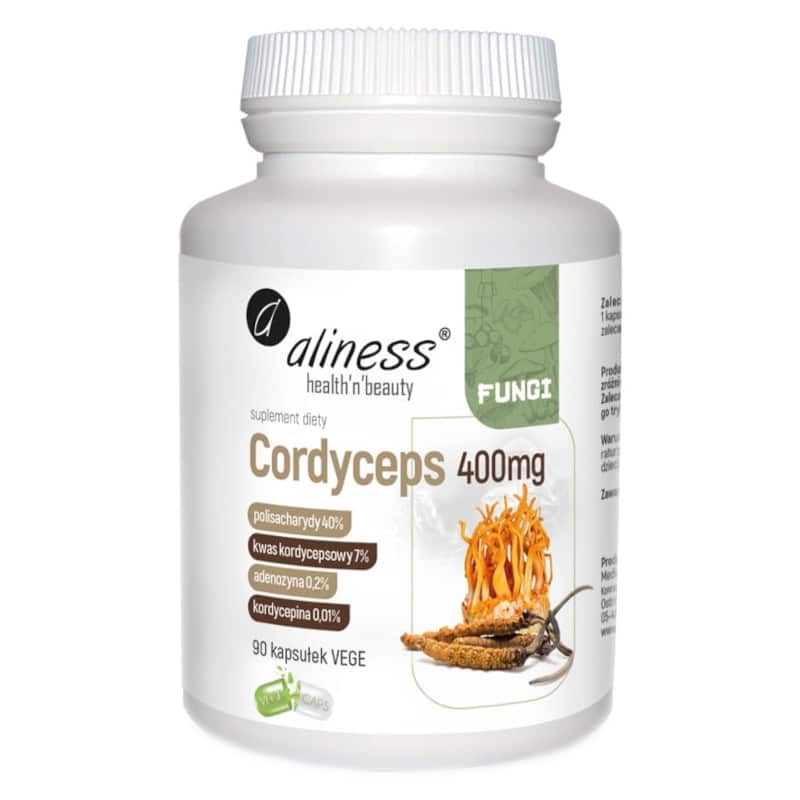 Cordyceps 400mg Aliness - Wspomaga organizm, zwiększa libido - 90 kapsułek