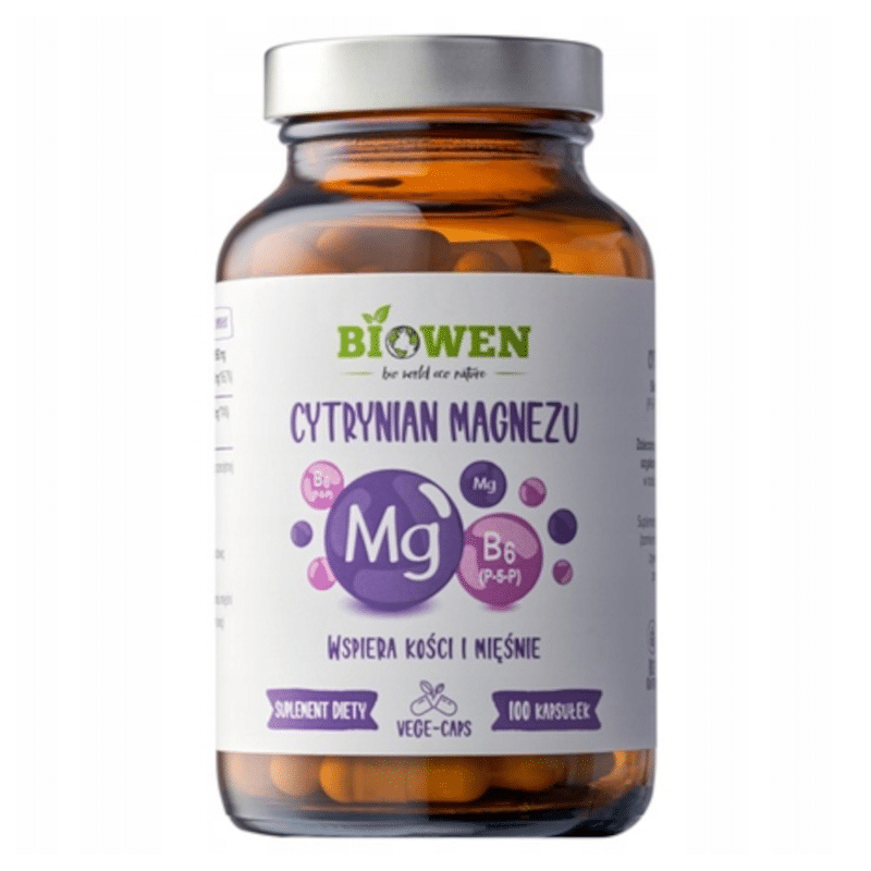 Cytrynian magnezu Biowen - Wsparcie układu nerwowego - 100 kapsułek