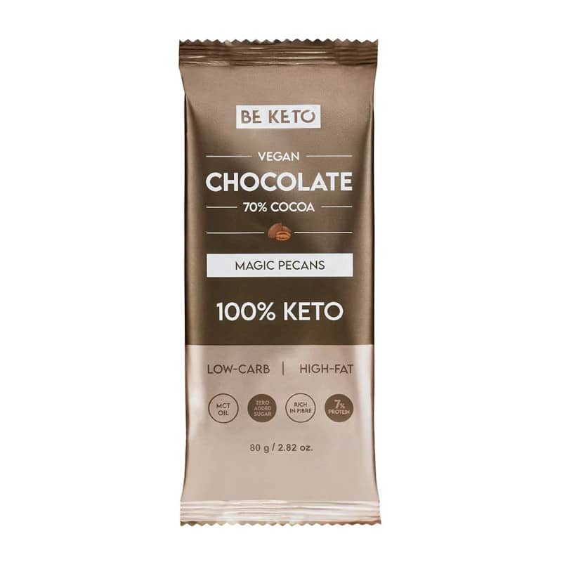 Wegańska Keto Czekolada z Olejem MCT BeKeto - Różne smaki 80 g (Smak: sloneczna-pomarancza)