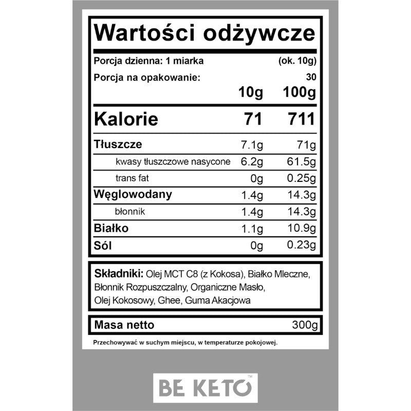 Fat Expert Powder BeKeto - Połączenie najzdrowszych tłuszczów - 300 g