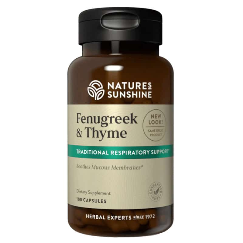 Kozieradka i Tymianek Fenugreek & Thyme Nature's Sunshine - Zdrowie układu oddechowego - 100 kapsułek