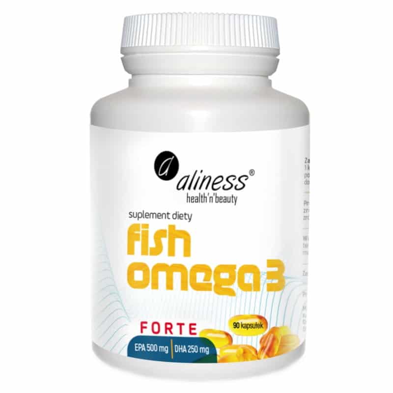 Fish Omega 3 FORTE Olej rybi z sardeli europejskiej EPA 500 mg / DHA 250 mg Aliness - 90 kapsułek