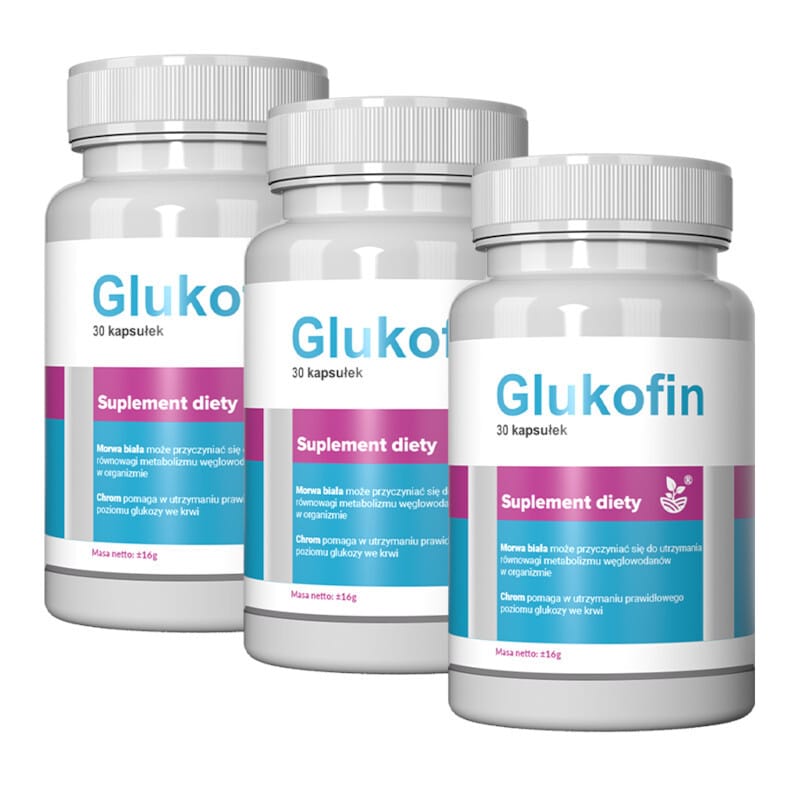 Glukofin - Wspiera prawidłowy metabolizm węglowodanów (Ilosc-opakowan: 3-opakowania)