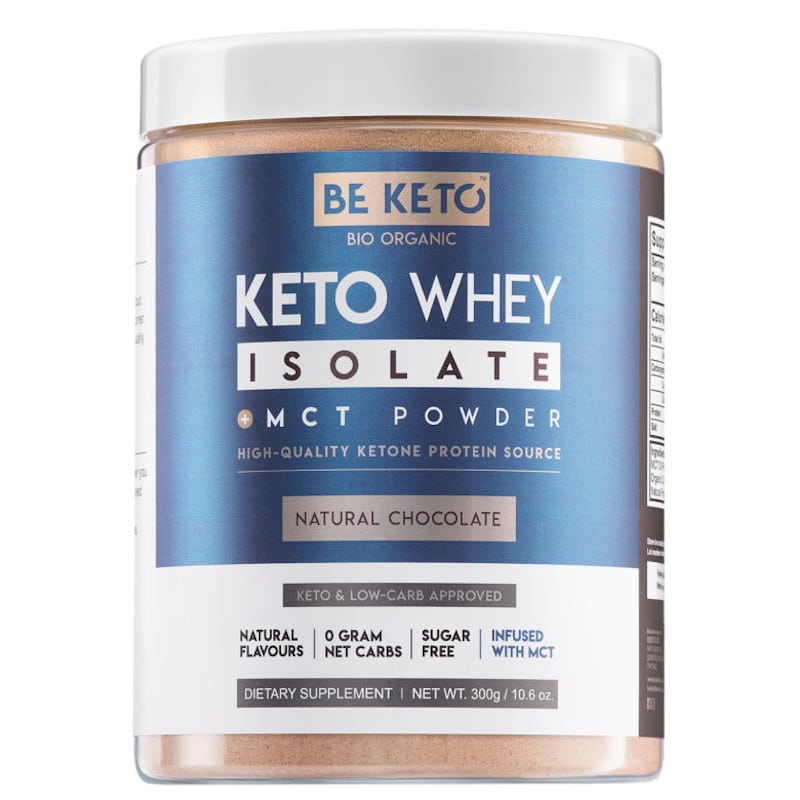 Keto Izolat Białka z olejem MCT BeKeto 300 g - Różne smaki (Smak: naturalna-czekolada)