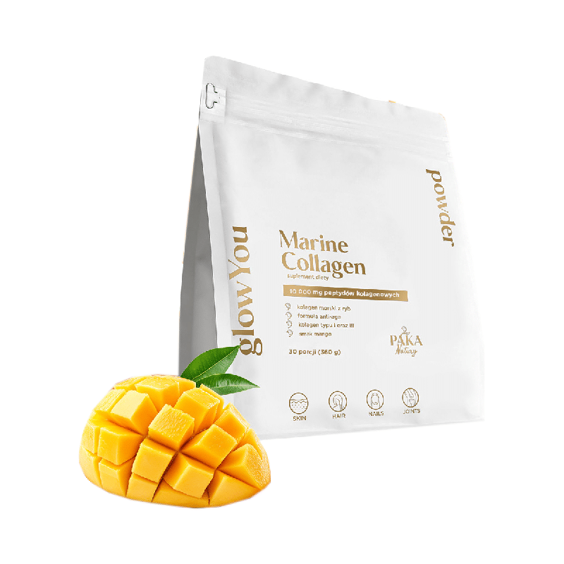 Kolagen morski glowYou Paka Natury - 10 000 mg - 30 porcji do picia o smaku Mango, Arbuz i Cytryna (Smak: mango)