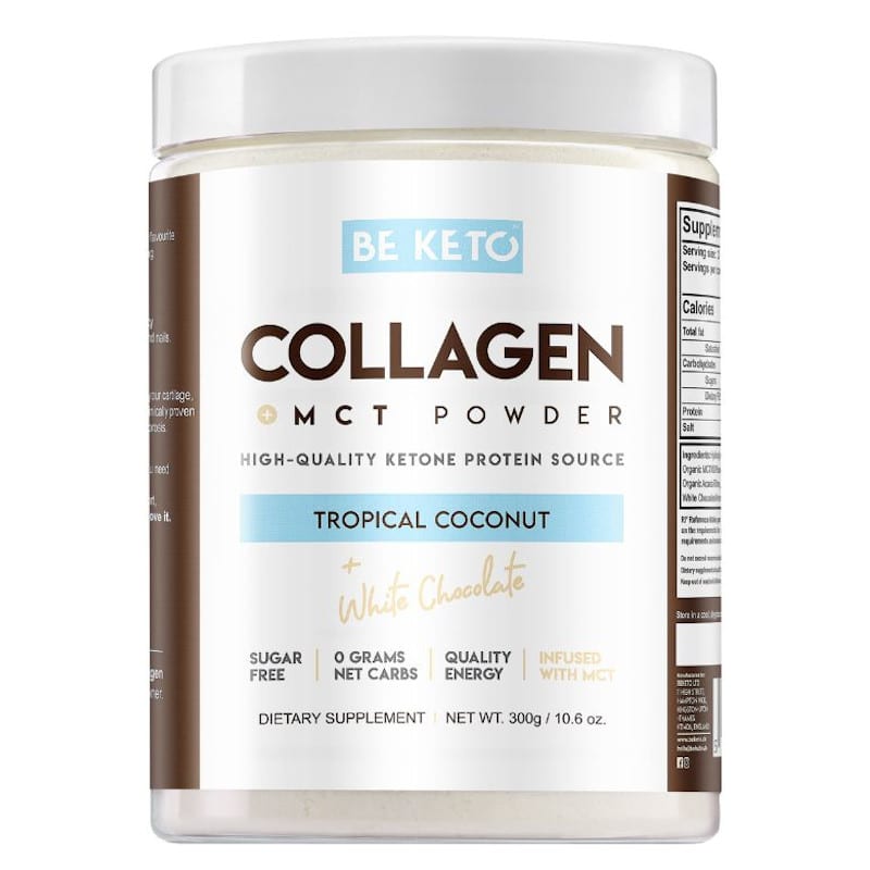 Kolagen z olejem MCT BeKeto w proszku 300 g - Różne smaki (Smak: kokos-biala-czekolada)