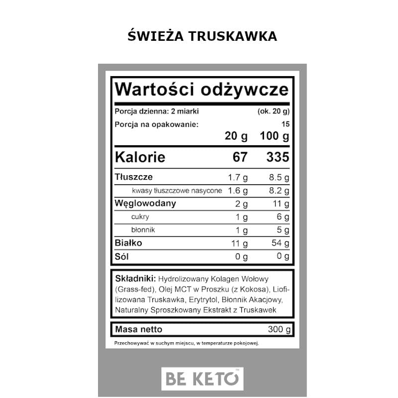 Kolagen z olejem MCT BeKeto w proszku 300 g - Różne smaki (Smak: dzika-malina)