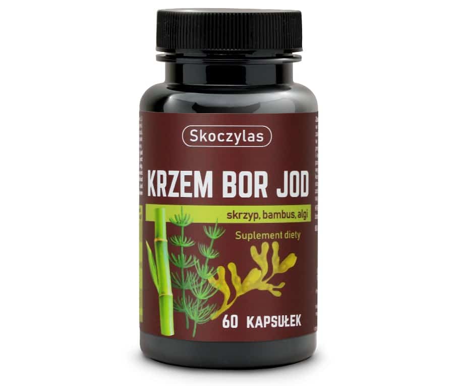 Krzem, Bor, Jod Skoczylas - Skrzyp, bambus, algi na mineralizację kości - 60 kapsułek