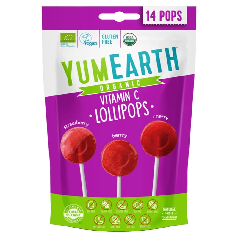 Lizaki Owocowe z Witaminą C EKO Trzy smaki YumEarth 87 g - 14 sztuk