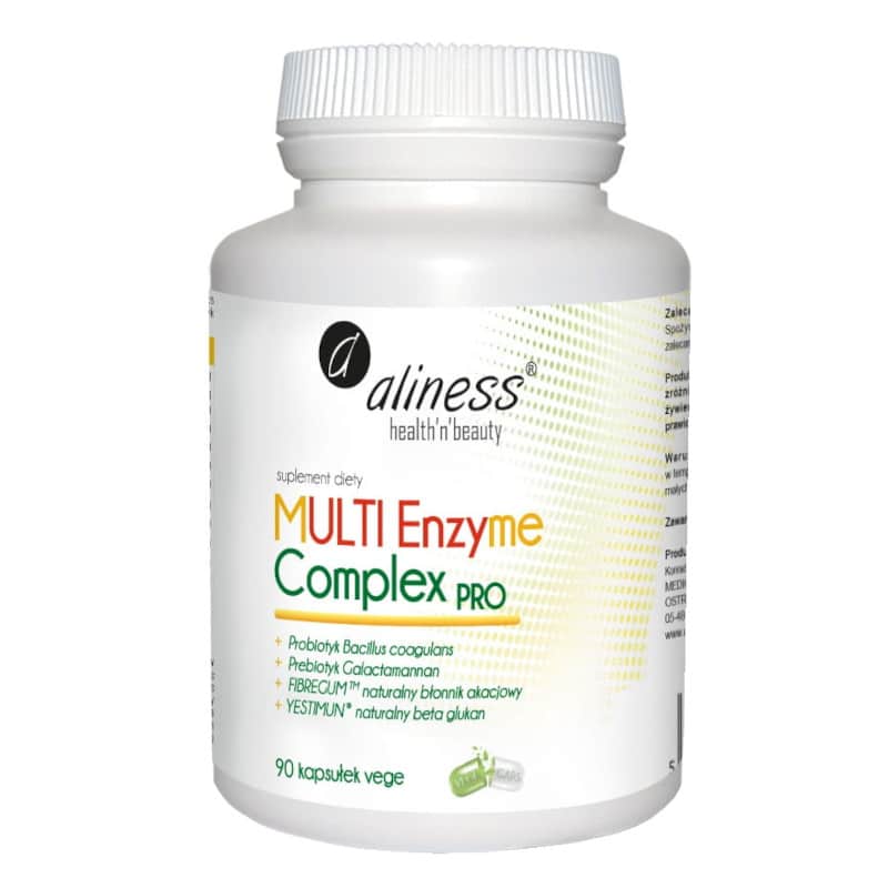 MULTI Enzyme Complex PRO Aliness - Kompleks roślinnych enzymów trawiennych - 90 kapsułek