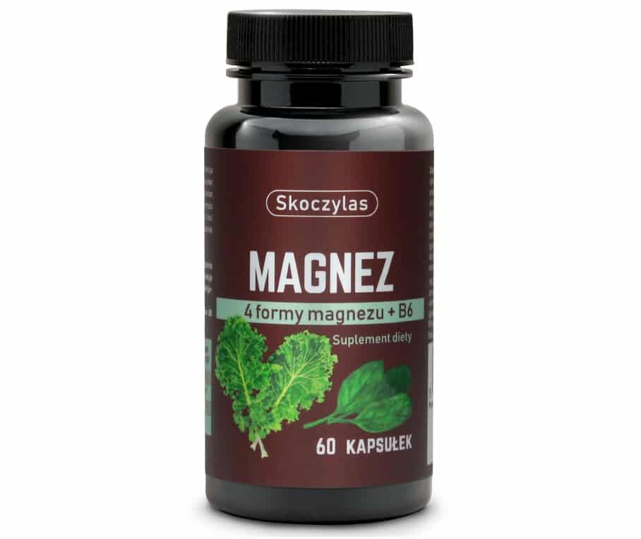 Magnez 4 formy + Witamina B6 Szpinak, Jarmuż Skoczylas - 60 kapsułek