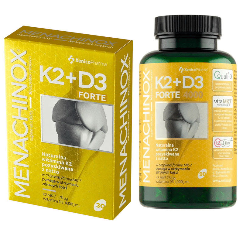 Menachinox K2+D3 FORTE Xenico Pharma - Mocne kości (Opakowanie: 30-kapsulek)