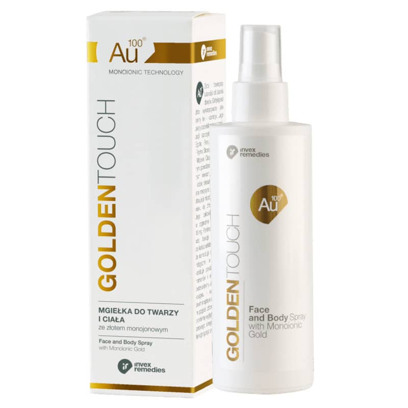 Mgiełka do twarzy i ciała ze złotem monojonowym Au100 Invex Remedies - 200 ml