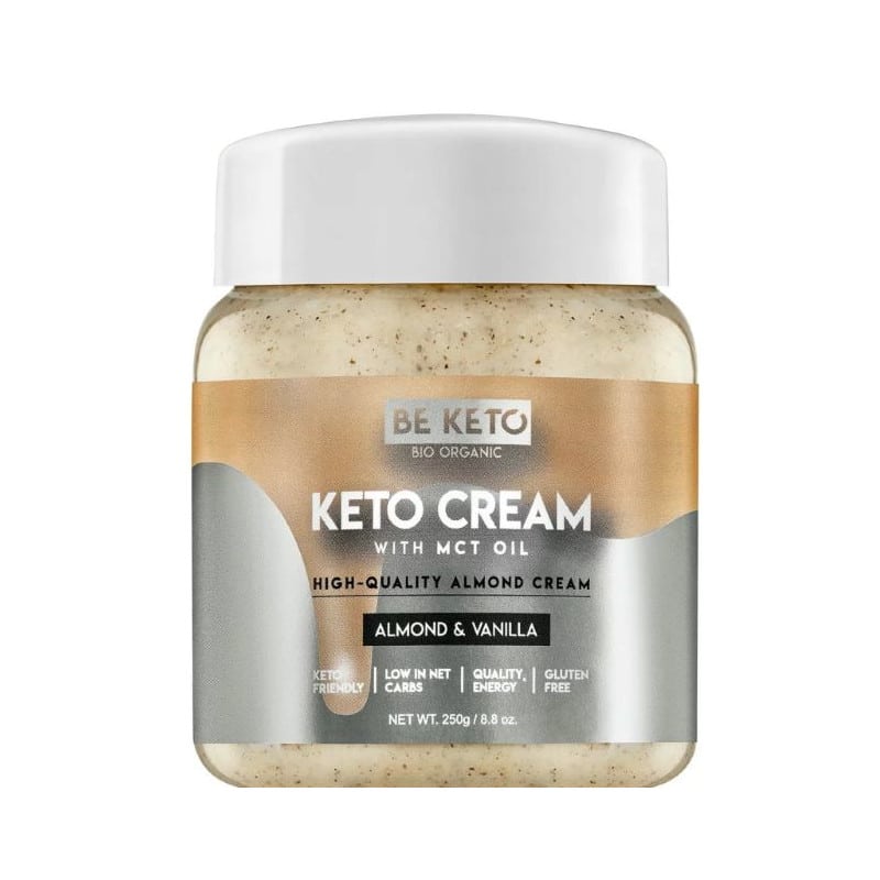 Keto Krem z Olejem MCT BeKeto - Różne Smaki 250 g (Smak: maslo-orzechowe)