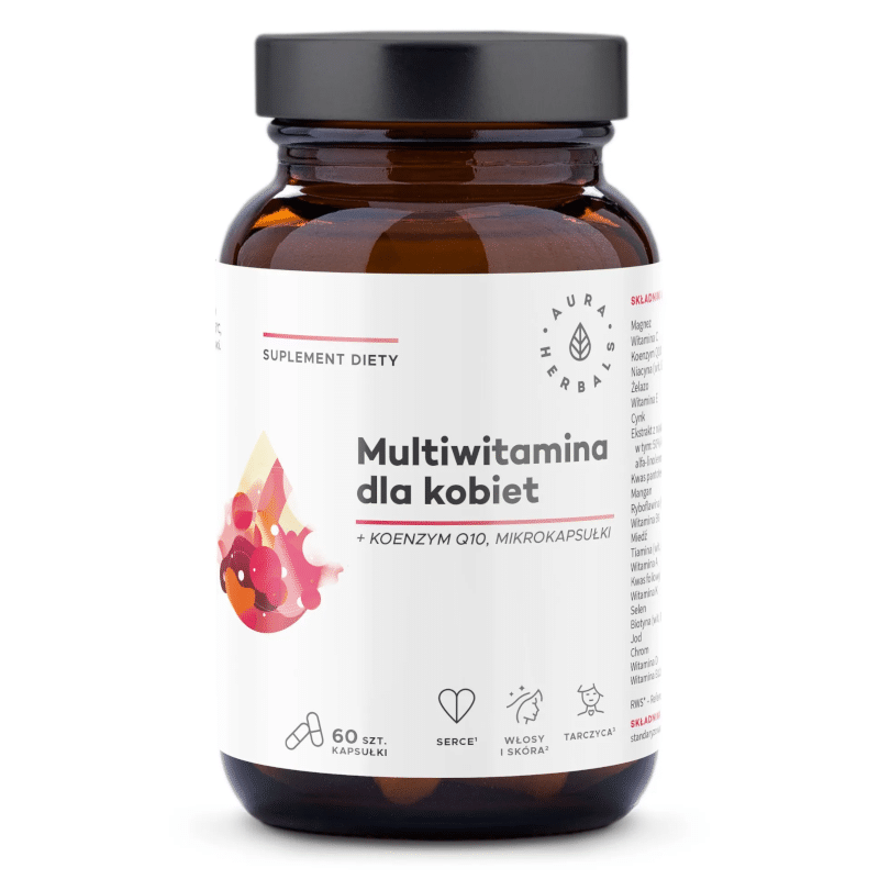 Multiwitamina dla kobiet Aura Herbals - Witaminy, minerały i koenzym Q10 - 60 kapsułek