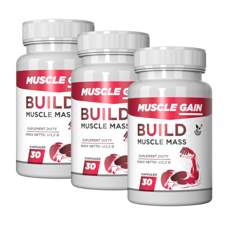 Muscle Gain Build - Suplement diety na masę mięśniową (Ilosc-opakowan: 2-opakowania)