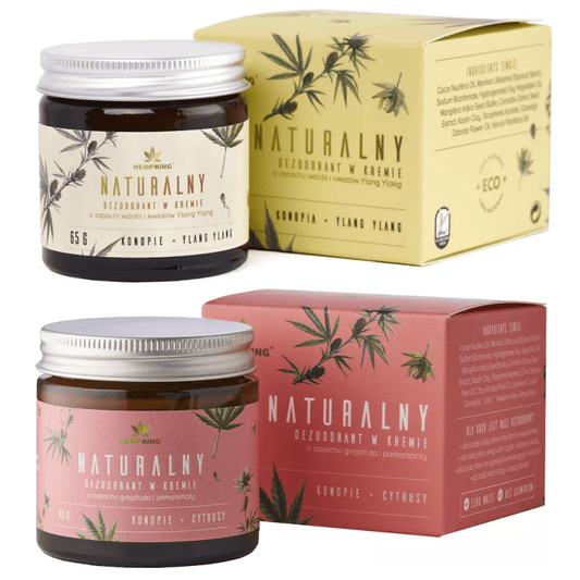 Naturalny dezodorant HempKing -  Dezodorant konopny z CBD - 65 g w kremie w 2 zapachach (Zapach: grejpfrut-i-pomarancza)