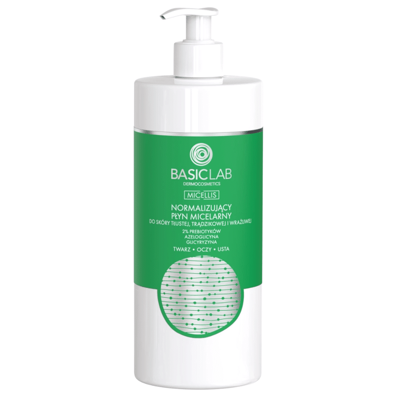 Normalizujący płyn micelarny BASICLAB - Do skóry tłustej, trądzikowej i wrażliwej - 500 ml