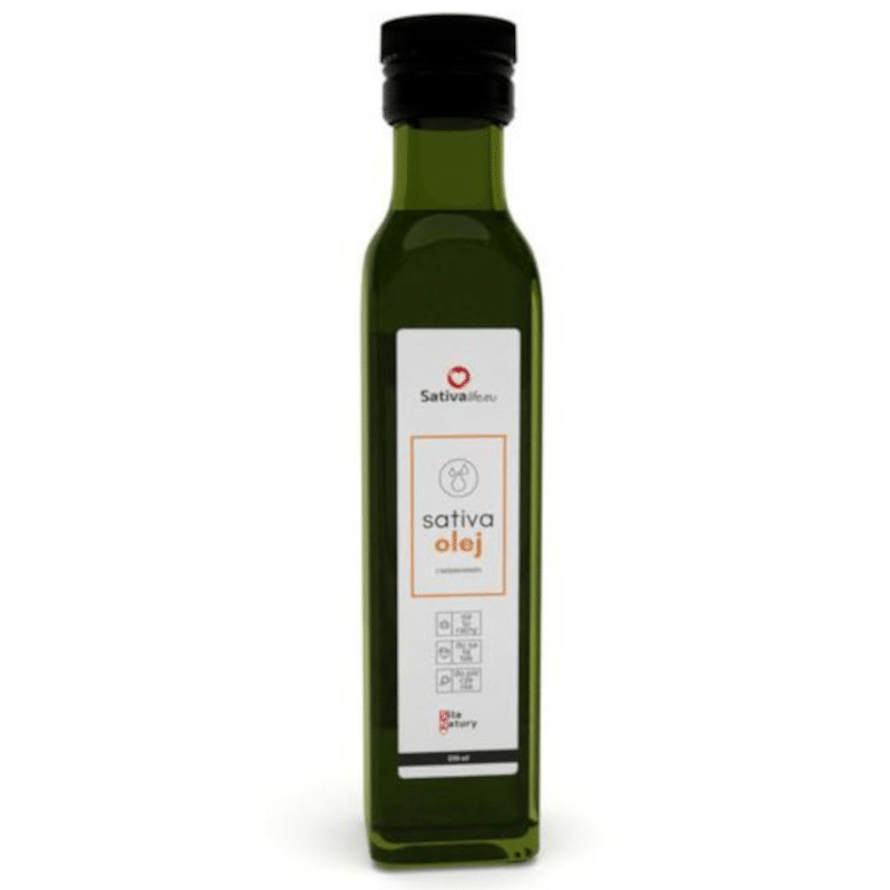 Olej Konopny Sativa Life - Naturalne kwasy omega 3-6-9 - 250 ml