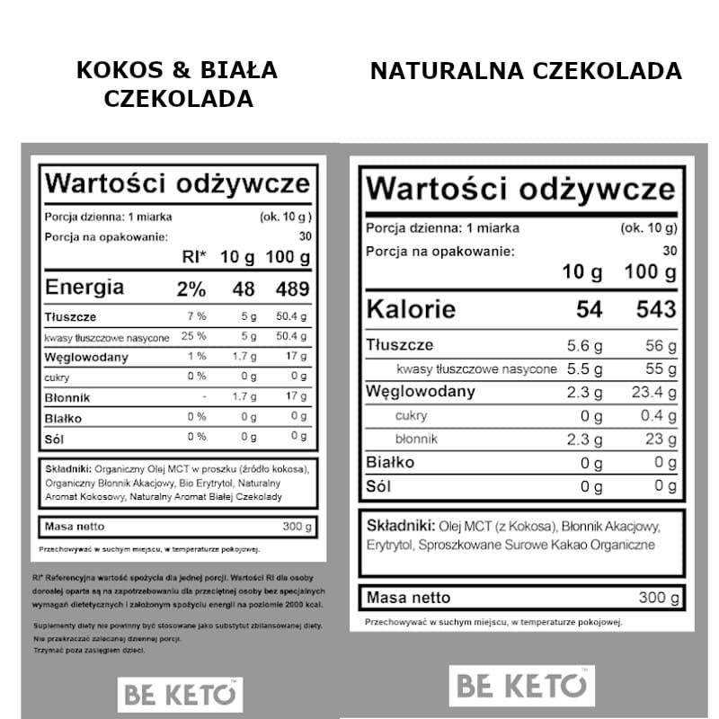 Olej MCT BeKeto w proszku 300 g - Różne smaki (Smak: swieza-truskawka)