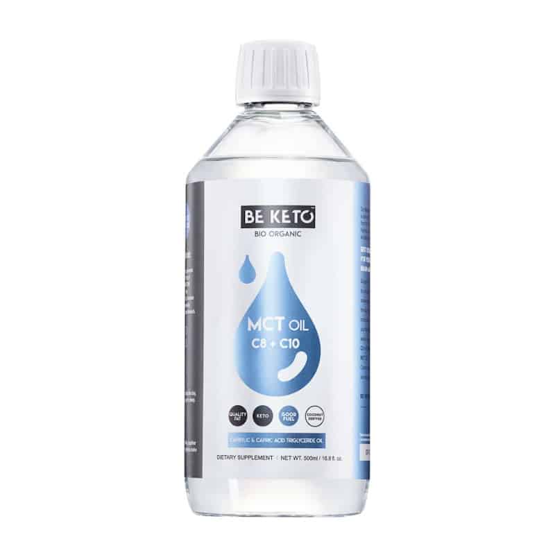 Olej MCT 100% C8 + C10 BeKeto - Dla osób na diecie ketogenicznej - 100, 500 lub 1000 ml (Pojemnosc: 500-ml)