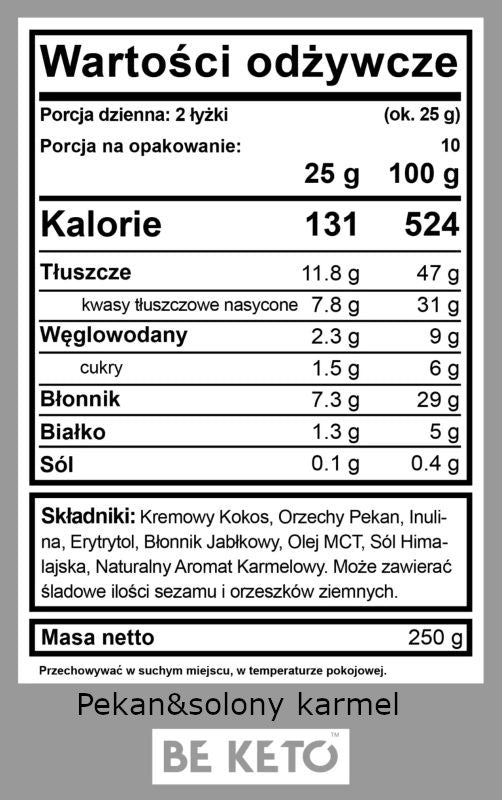 Keto Krem z Olejem MCT BeKeto - Różne Smaki 250 g (Smak: biala-czekolada-malina)