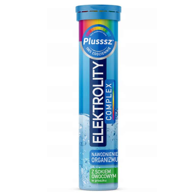 Plusssz ELEKTROLITY Complex Polski Lek - 20 tabletek musujących o smaku ananas-mango