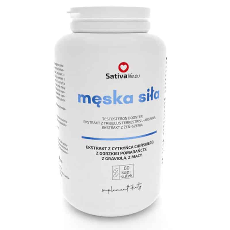 Męska Siła Testosterone Booster Sativa Life - Naturalne wsparcie dla męskiej energii i wydajności - 60 kapsułek