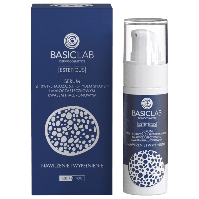 Serum z trehalozą 10% i 5% peptydem BASICLAB - Nawilżenie i Wypełnienie - 30 ml, 50 ml (Pojemnosc: 50-ml)