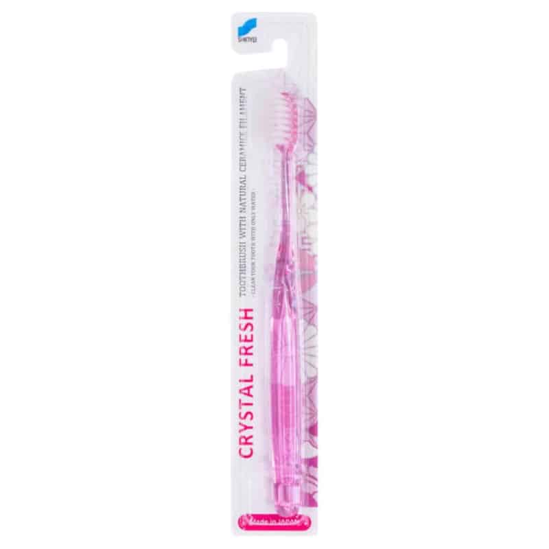 Szczoteczka do zębów Crystal Fresh z włosiem z naturalną ceramiką - 1 sztuka (Kolor: rozowa)