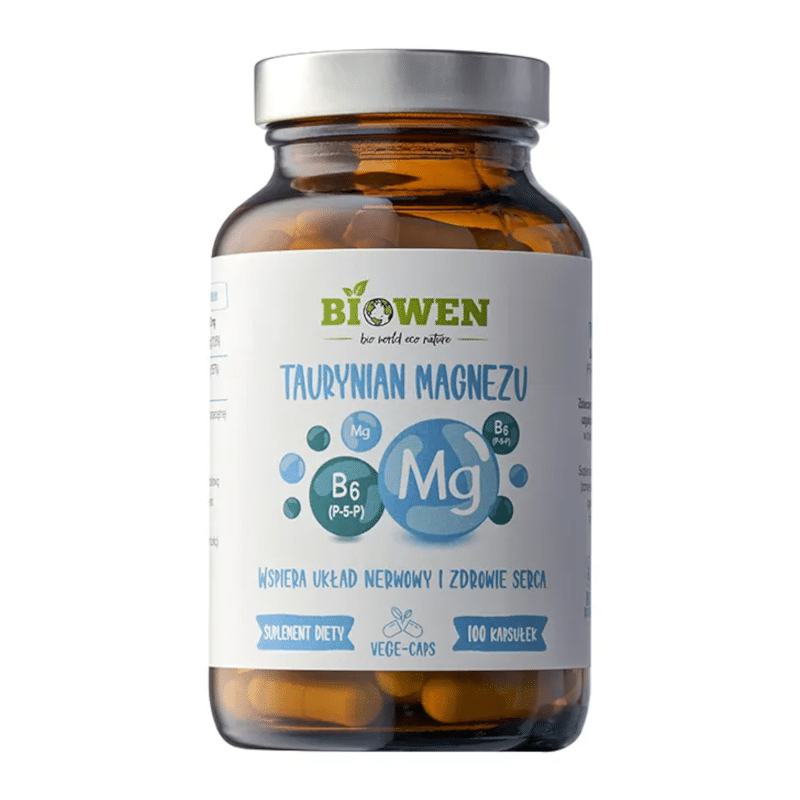 Taurynian magnezu Biowen - Z witaminą B6 - 100 kapsułek