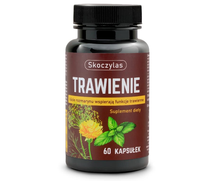 TRAWIENIE - liście rozmarynu wspierają funkcje trawienne Skoczylas - 60 kapsułek