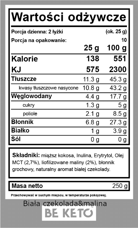 Keto Krem z Olejem MCT BeKeto - Różne Smaki 250 g (Smak: pekan-solony-karmel)