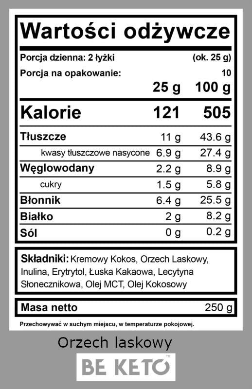 Keto Krem z Olejem MCT BeKeto - Różne Smaki 250 g (Smak: pekan-solony-karmel)