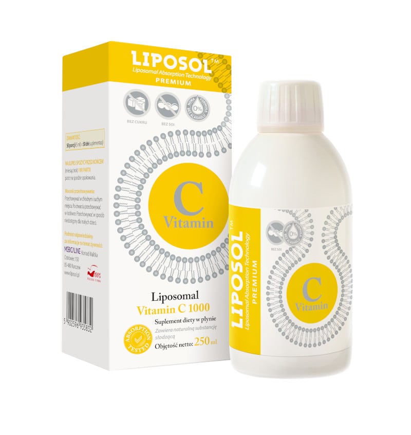 Liposomalna Witamina C 1000 LIPOSOL Aliness - Suplement diety w płynie - 250 ml (Smak: naturalny)