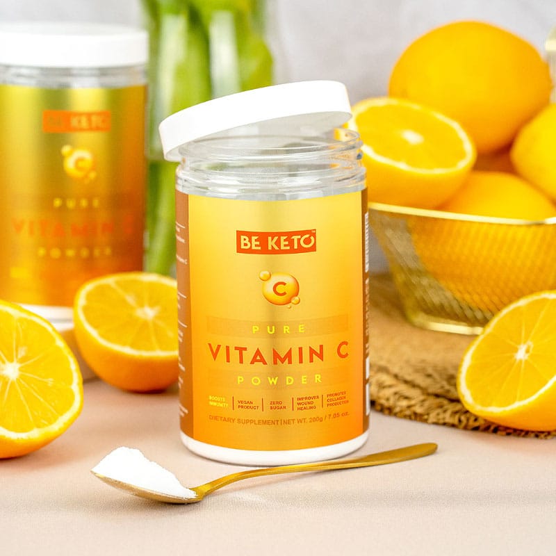 Witamina C 100% BeKeto Kwas askorbinowy w proszku - 200 g