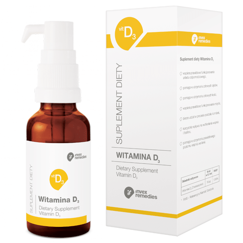 Witamina D3 Invex - Naturalne wsparcie organizmu - 30 ml (300 porcji)