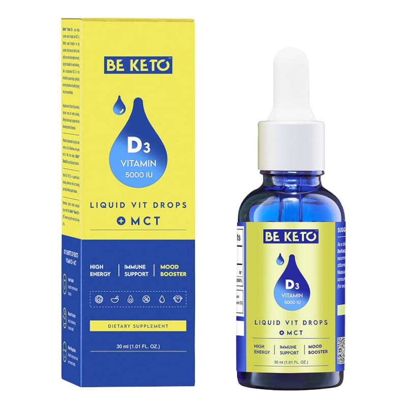 Witamina D3 5000IU z olejem MCT w kroplach BeKeto - 30 ml