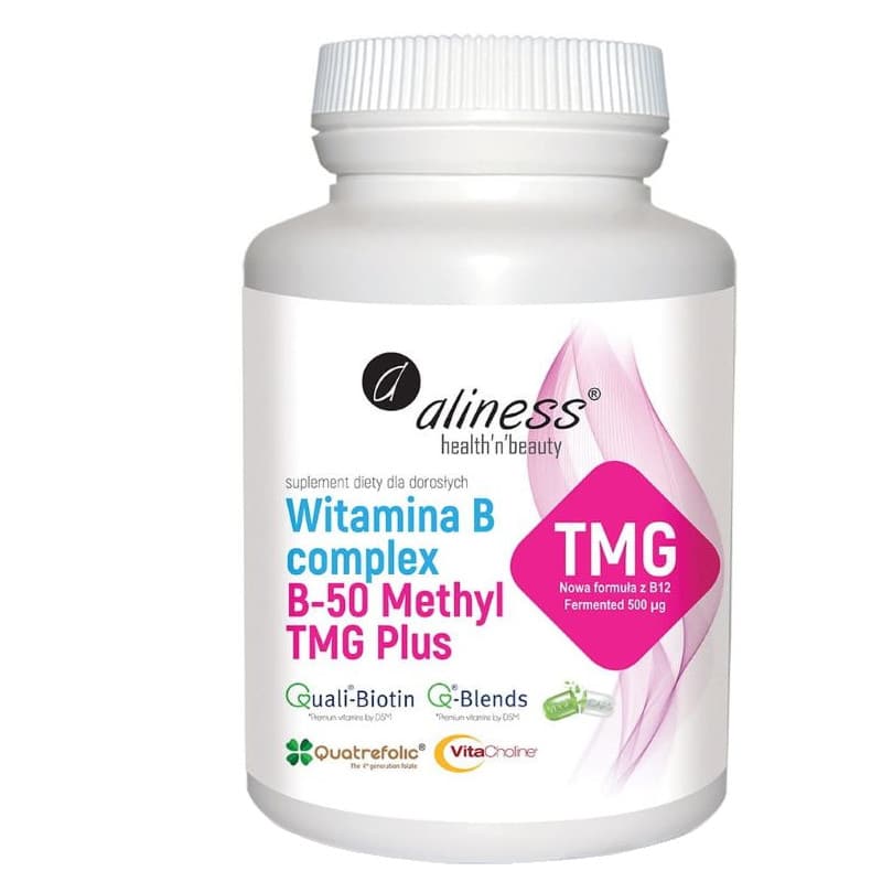 Witamina B Complex B-50 Methyl TMG Plus Aliness – 100 kapsułek Vege