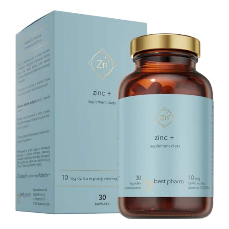 MyBest Zinc+ MyBestPharm - Dobrze przyswajalna forma cynku - 30 kapsułek