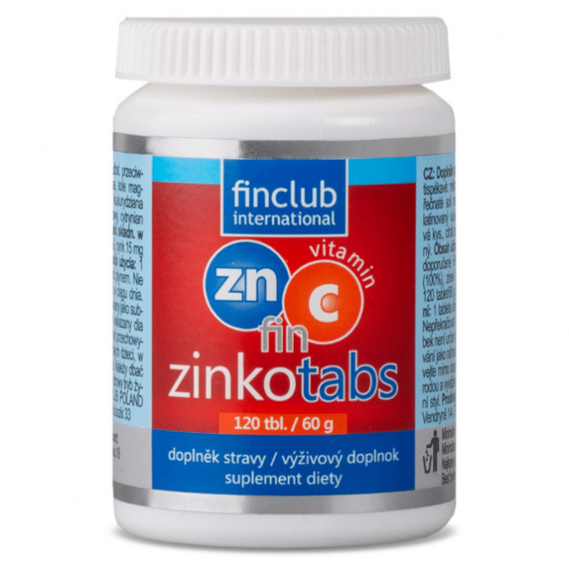 Zinkotabs Finclub - Źródło cynku i witaminy C - 120 tabletek