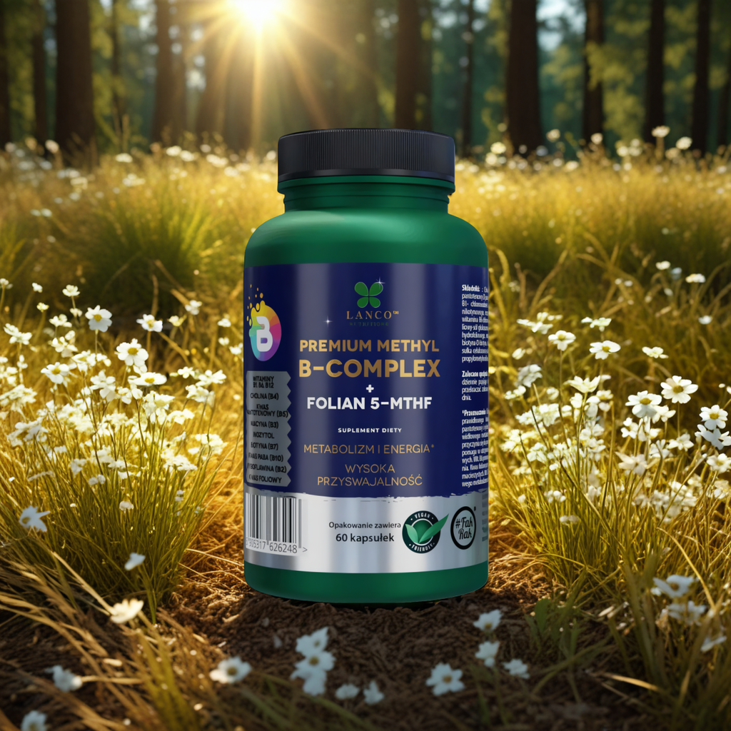 B COMPLEX PREMIUM METYLOWANY Lanco - Wzmocniony o Kwas foliowy 5 - MTHF - 60 kapsułek