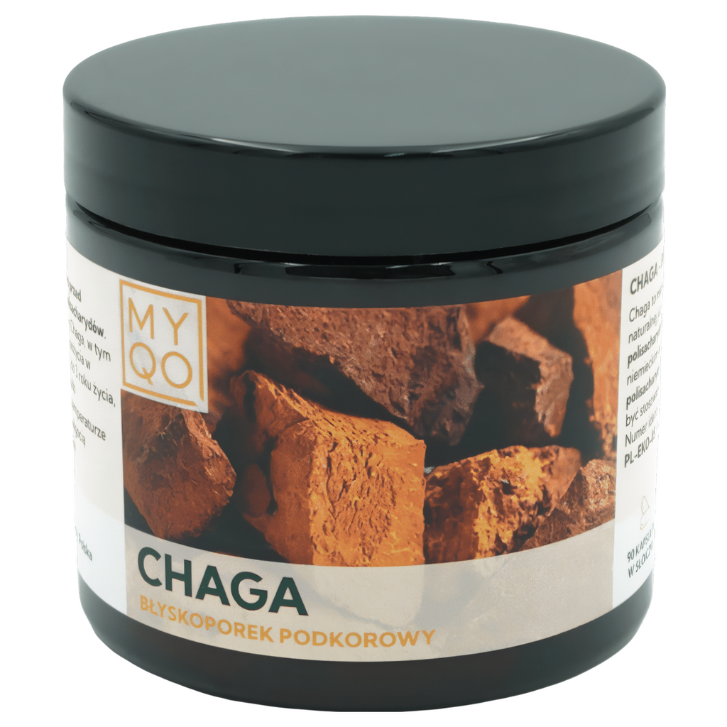 Błyskoporek podkorowy Chaga 500 mg 30% MYQO - 90 kapsułek
